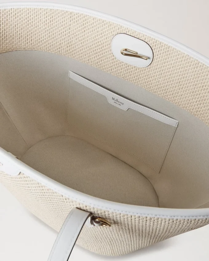 Basket Tote White Raffia Women