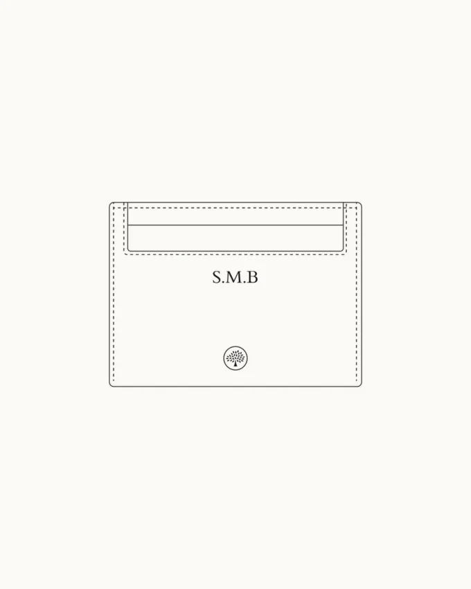 Credit Card Slip Black & Silver Small Classic Grain