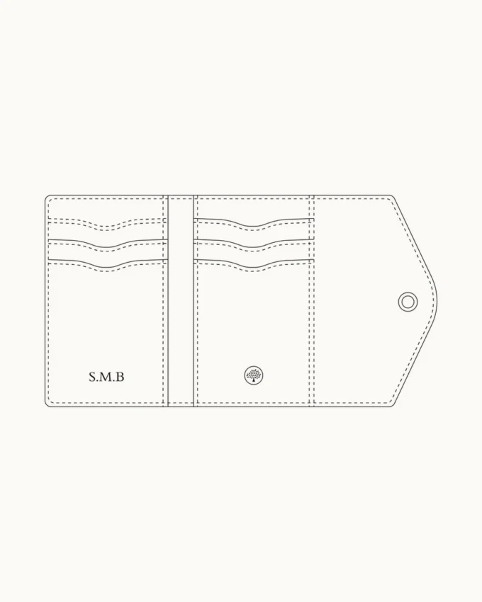 Folded Multi-Card Wallet Mulberry Green Small Classic Grain