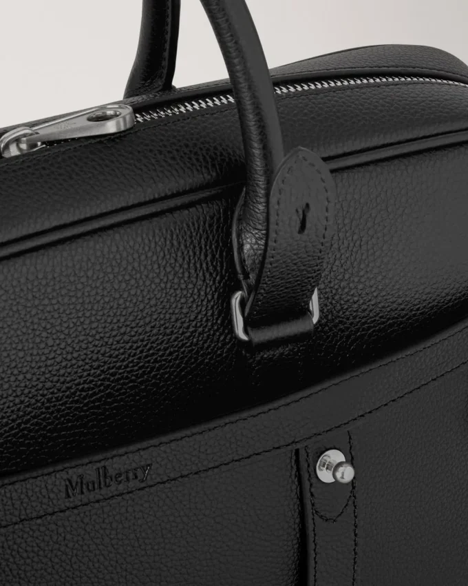 Heritage Briefcase Black Small Classic Grain Women