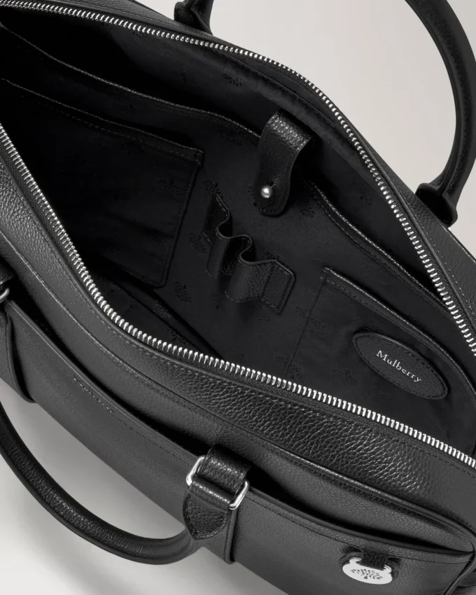 Heritage Briefcase Black Small Classic Grain Women