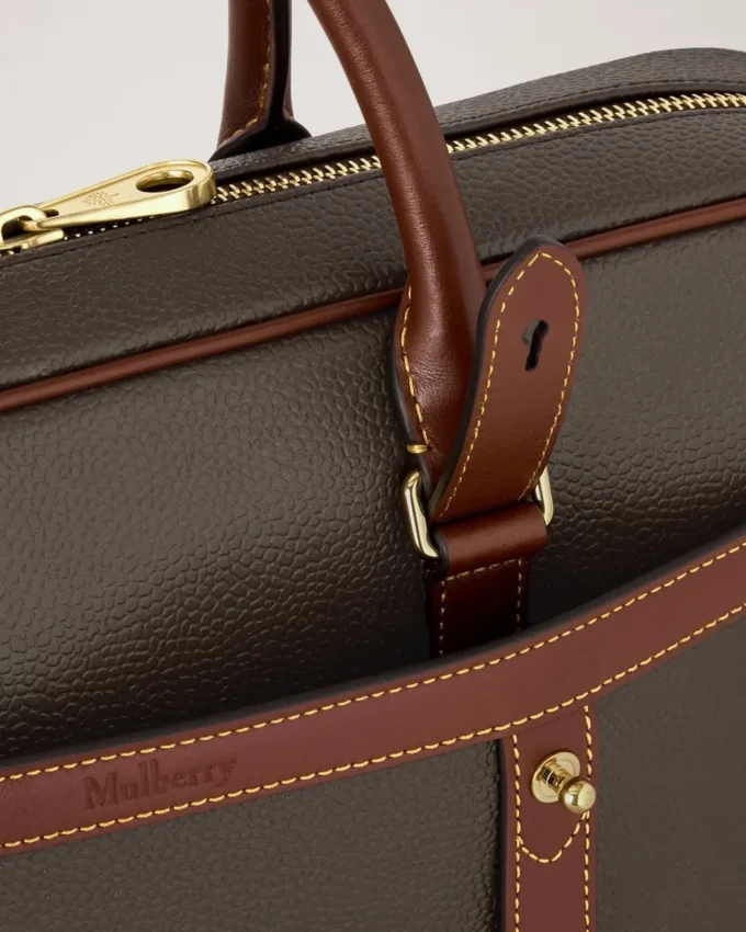 Heritage Briefcase Mole & Cognac Bio-Based Scotchgrain