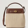 Islington Bucket Oak & Natural Raffia & Leather