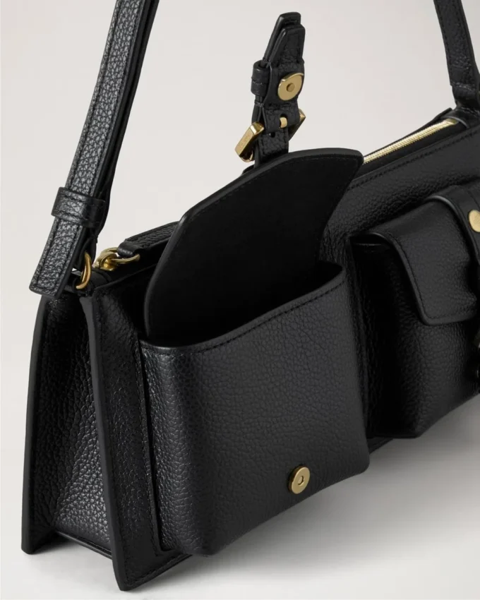 Mini Roxanne Shoulder Bag Black Small Classic Grain