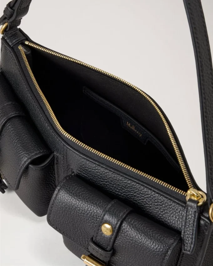Mini Roxanne Shoulder Bag Black Small Classic Grain