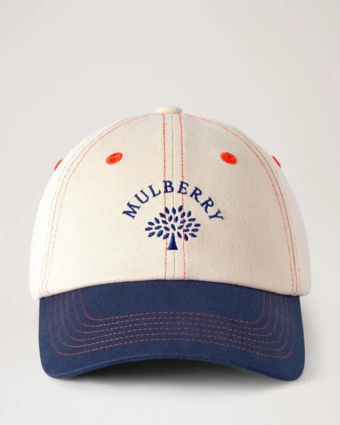 Mulberry Tree Baseball Cap – Colour Block Ecru & Night Sky Cotton