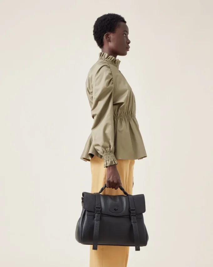 Oversized Alexa Black Heavy Grain Women