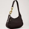 Small Hackney Shoulder Bag Ebony Shiny Buffalo Top Handle Bags