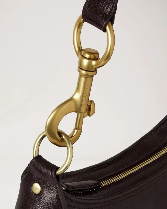 Small Hackney Shoulder Bag Ebony Shiny Buffalo Top Handle Bags